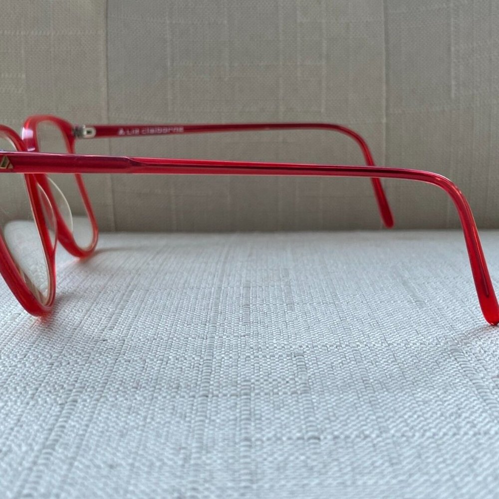 Vintage Liz Claiborne Unisex Eyeglasses Frame Red Tone LC60 R 145 Glasses - Picture 7 of 11